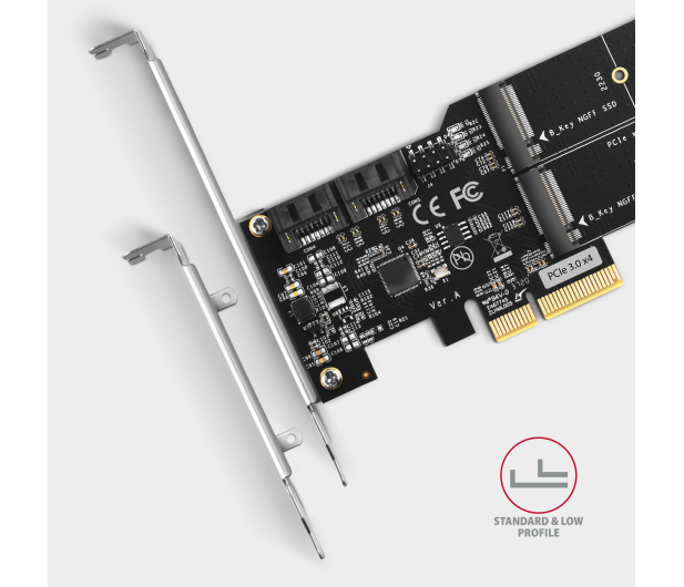 Axagon PCES-SA4M2 Kontroler PCIe 2x port SATA + 2x złącze M.2 - 1172788 - zdjęcie 5